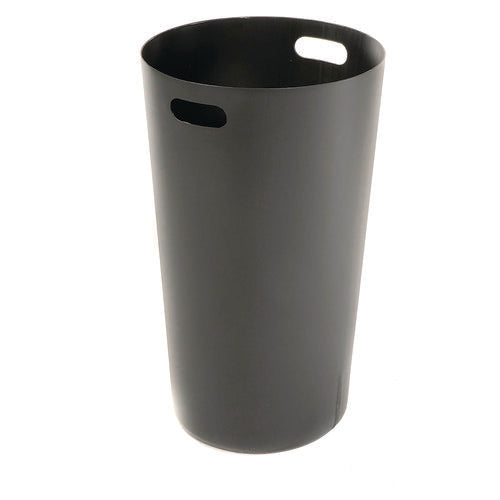 Outdoor Slatted Steel Trash Can, 24 Gal, Black