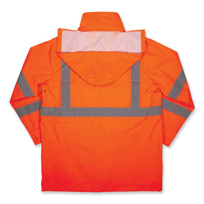 Glowear 8366 Class 3 Lightweight Hi-vis Rain Jacket, Polyester, Medium, Orange