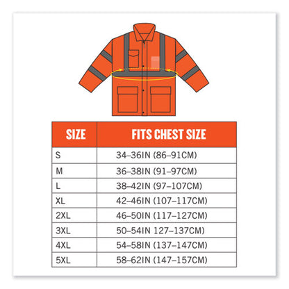 Glowear 8366 Class 3 Lightweight Hi-vis Rain Jacket, Polyester, Medium, Orange