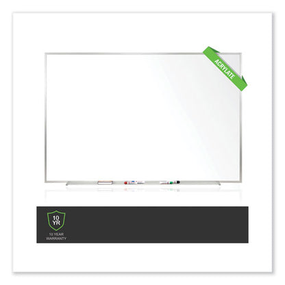 Non-magnetic Whiteboard With Aluminum Frame, 72.63" X 48.47", White Surface, Satin Aluminum Frame