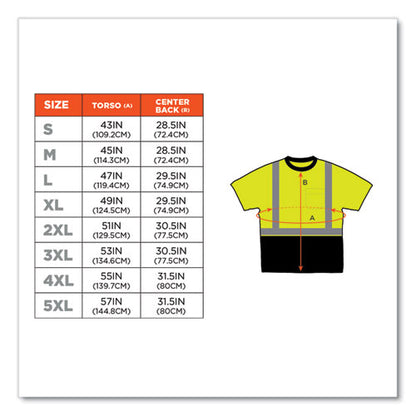 Glowear 8289bk Class 2 Hi-vis T-shirt With Black Bottom, 3x-large, Lime