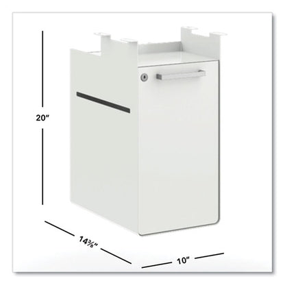 Fuse Undermount Storage Pedestal, 1 Shelf/1 Cubby, Left/right Orientation, White, 10 X 14.37 X 20