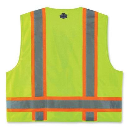 Glowear 8248z Class 2 Two-tone Surveyors Zipper Vest, Polyester, Small/medium, Lime