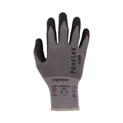 Proflex 7000 Nitrile-coated Gloves Microfoam Palm, Gray, Large, 12 Pairs/pack