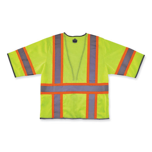 Glowear 8346z Class 3 Two-tone Hi-vis Surveyor Zipper Vest, Small/medium, Lime