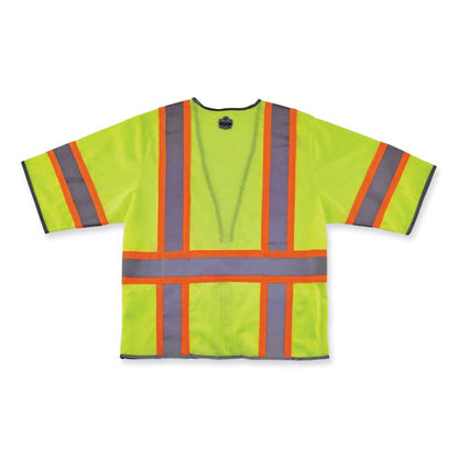 Glowear 8346z Class 3 Two-tone Hi-vis Surveyor Zipper Vest, Small/medium, Lime