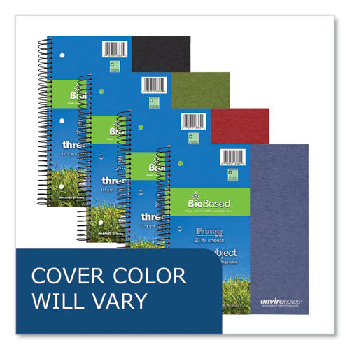 Earthtones Biobased 3 Subject Notebook, Medium/college Rule, Randomly Assorted Covers, (120) 11 X 9 Sheets, 24/carton