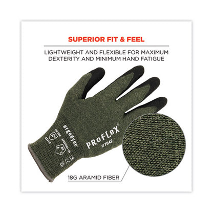 Proflex 7042 Ansi A4 Nitrile-coated Cr Gloves, Green, Medium, Pair