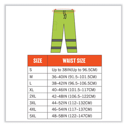 Glowear 8915 Class E Hi-vis Rain Pants, 4x-large, Lime