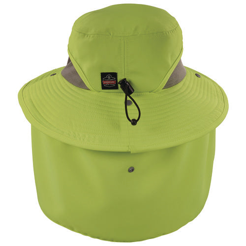 Chill-its 8934 Ranger Hat With Neck Shade, Microfiber/polyester, Large/x-large, Lime