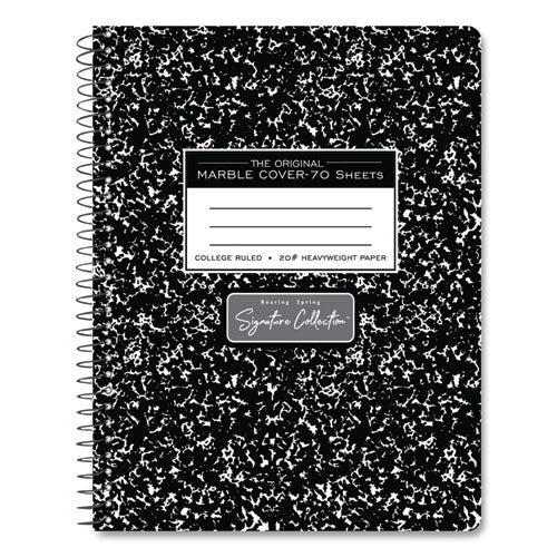 Spring Signature Composition Book, Med/college Rule, Black Marble Cover, (70) 9.75 X 7.5 Sheets, 24/carton