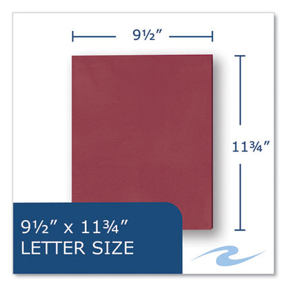 Pocket Folder, 0.5" Capacity, 11 X 8.5, Scarlet, 25/box, 10 Boxes/carton