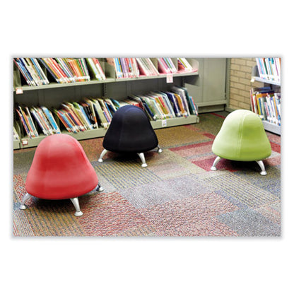 Runtz Ball Chair, Backless, Supports Up To 250 Lb, Red Vinyl Seat, Silver Base