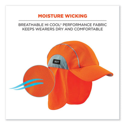 Chill-its 6650 High-performance Hat Plus Neck Shade, Polyester, One Size Fits Most, Orange