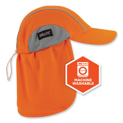 Chill-its 6650 High-performance Hat Plus Neck Shade, Polyester, One Size Fits Most, Orange