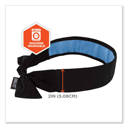 Chill-its 6700ct Cooling Bandana Pva Tie Headband, One Size Fits Most, Black