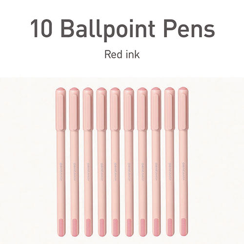 Pentonic Frost Pen, Stick, Fine 0.7 Mm, Red Ink, Pale Pink Barrel, 10/pack