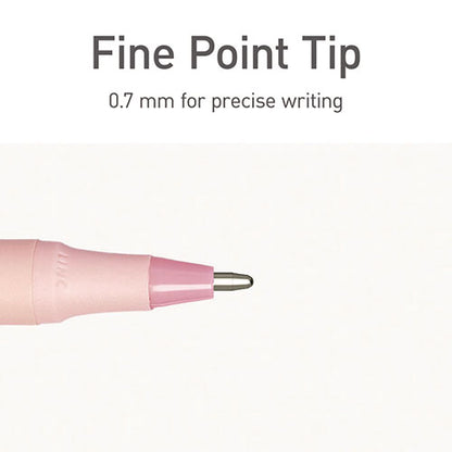 Pentonic Frost Pen, Stick, Fine 0.7 Mm, Red Ink, Pale Pink Barrel, 10/pack