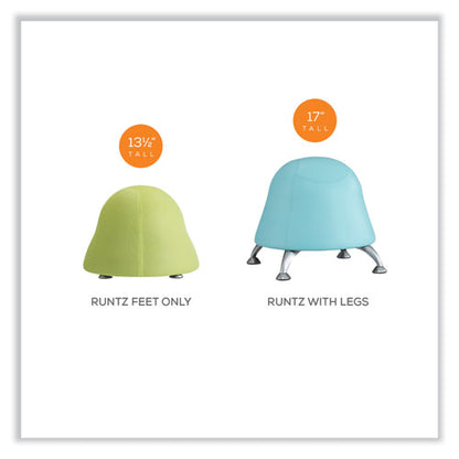 Runtz Ball Chair, Backless, Supports Up To 250 Lb, Orange Fabric Seat, Silver Base