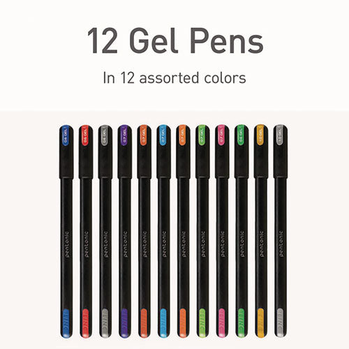 Pentonic Gel Stick Pen Set, (4) 0.6mm Fine Tip, (6) 0.7mm Fine Tip, (2) 1 Mm Medium Tip, Assorted Ink/barrel Colors, 12/pack