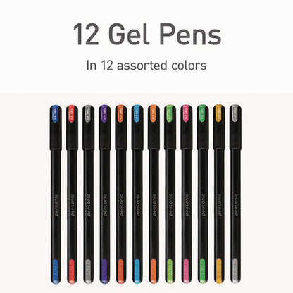 Pentonic Gel Stick Pen Set, (4) 0.6mm Fine Tip, (6) 0.7mm Fine Tip, (2) 1 Mm Medium Tip, Assorted Ink/barrel Colors, 12/pack