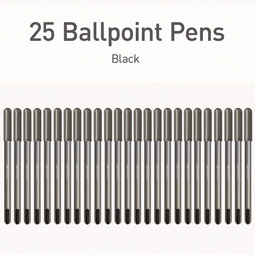 Pentonic Medium Point Ballpoint Pen, 1 Mm, Black Ink, Charcoal Barrel, 25/pack