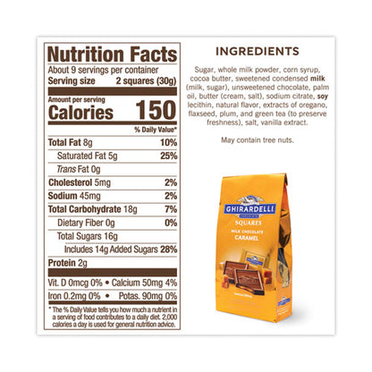 Milk Chocolate And Caramel Chocolate Squares, 9.04 Oz Bags, 2 Bags/pack