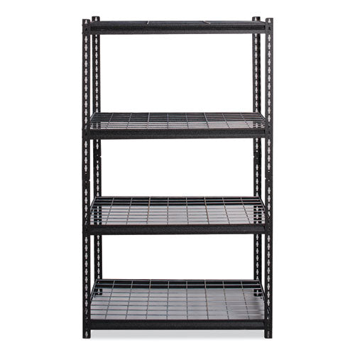 Iron Horse 2300 Wire Deck Shelving, Four-shelf, 36w X 18d X 60h, Black