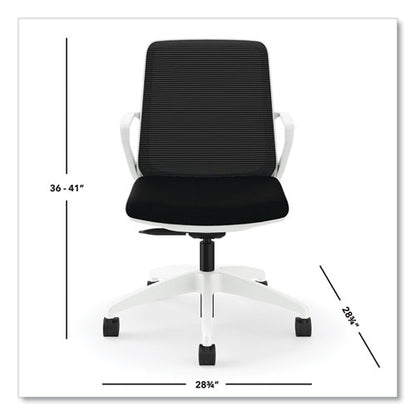 Cliq Office Chair, Supports Up To 300 Lb, 17" To 22" Seat Height, Black Seat, Black Back, White Base