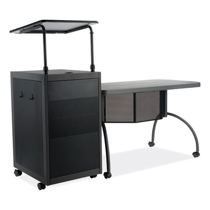 Teacher's Workpod Desk And Lectern Kit, 68" X 24" X 41", Charcoal Gray