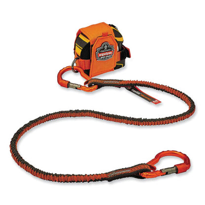 Squids 3110f(x) Tool Lanyard With Aluminum Carabiners, 10 Lb Max Working Capacity, 38" To 48" Long, Orange/gray