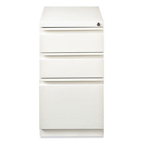 Full-width Pull 20 Deep Mobile Pedestal File, 3-drawer: Box/box/file, Letter, White, 15 X 19.88 X 27.75