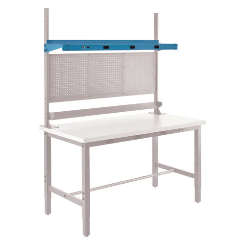 Upper Workbench Shelf, 3 Duplex Outlets, For Use With 72" Wide Workbenches, 100 Lb Weight Capacity