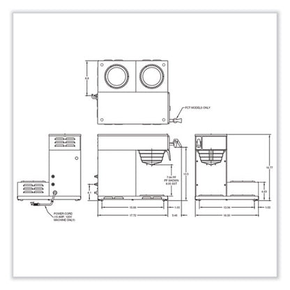 Axiom 15-3 12-cup Low Profile Automatic Coffee Brewer, Gray/stainless Steel