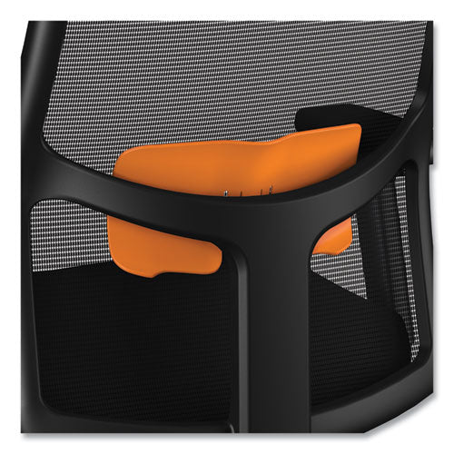 Ignition 2.0 4-way Stretch Mid-back Mesh Task Chair, Orange Adjustable Lumbar Support, Black