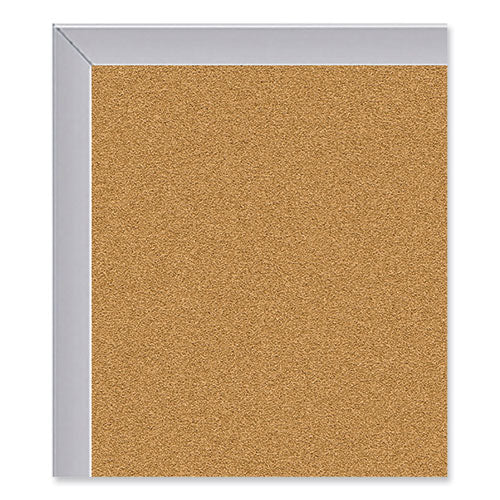 Aluminum-frame Natural Corkboard, 24" X 18", Tan Surface, Satin Aluminum Frame