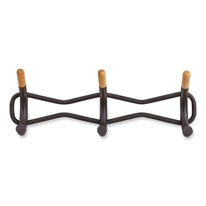 Family Coat Wall Rack, 3 Hook, 18.5w X 6.25d X 7.25h, Cream