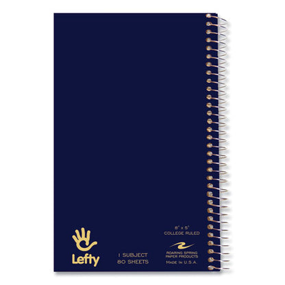 Lefty Notebook, 1-subject, Medium/college Rule, Randomly Assorted Cover Color, (80) 8 X 5 Sheet, 24/carton