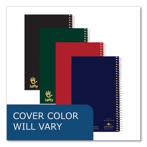 Lefty Notebook, 1-subject, Medium/college Rule, Randomly Assorted Cover Color, (80) 8 X 5 Sheet, 24/carton