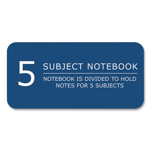 Subject Wirebound Notebook, 5-subject, Medium/college Rule, Assorted Cover, (180) 10.5 X 8 Sheets, 12/carton