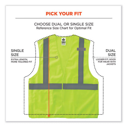 Glowear 8215ba Class 2 Economy Breakaway Mesh Vest, Polyester, X-small, Lime