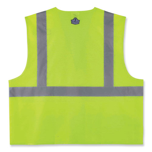 Glowear 8220hl Class 2 Standard Mesh Hook And Loop Vest, Polyester, 4x-large/5x-large, Lime