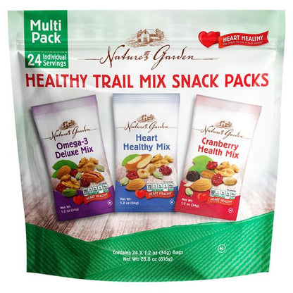 Healthy Trail Mix Snack Packs, Assorted Flavors, 1.2 Oz Pouch, 24/bag, 2 Bags/carton