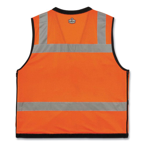 Glowear 8253hdz Class 2 Heavy-duty Mesh Surveyors Vest, Polyester, Large/x-large, Orange