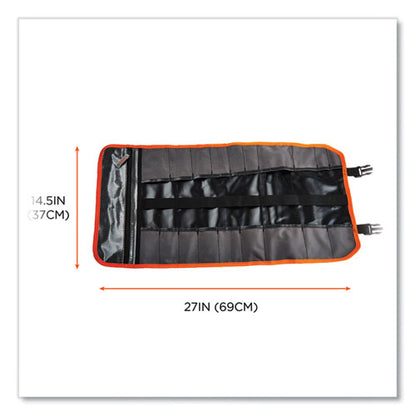 Arsenal 5871 Polyester Tool Roll Up, 21 Compartments, 27 X 14, Polyester, Black