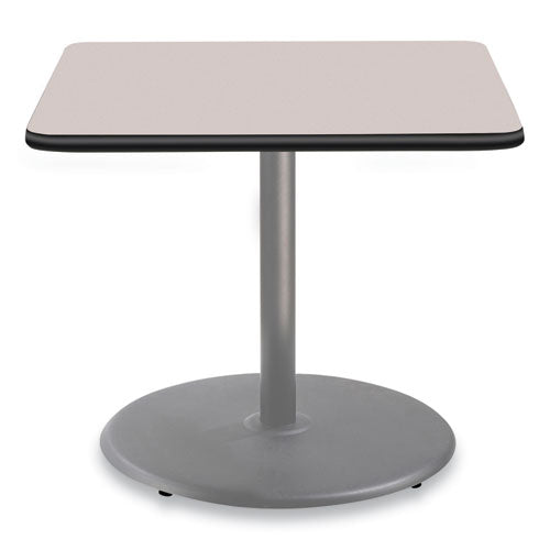 Cafe Table, 36w X 36d X 30h, Square Top/round Base, Gray Nebula Top, Gray Base