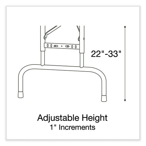 Adjustable Folding Table, Rectangular, 48" X 24" X 22" To 32", Red Top, Black Legs, 4/pallet