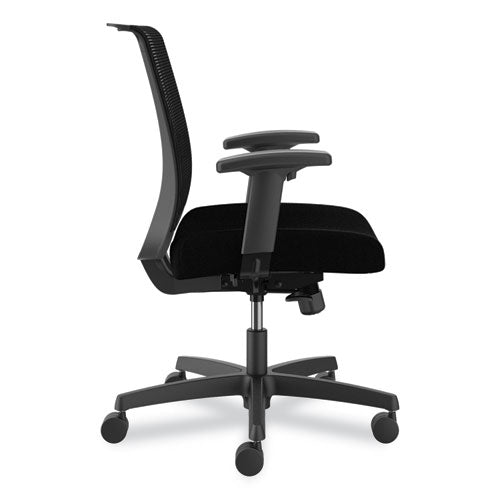 Convergence Mid-back Task Chair, Swivel-tilt, Supports 275 Lb, 16.5" To 21" Seat Height, Black Seat, Black Back, Blackframe