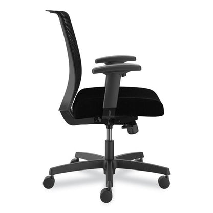 Convergence Mid-back Task Chair, Swivel-tilt, Supports 275 Lb, 16.5" To 21" Seat Height, Black Seat, Black Back, Blackframe