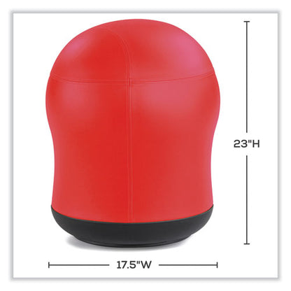 Zenergy Swivel Ball Chair, Backless, Supports Up To 250 Lb, Red Vinyl